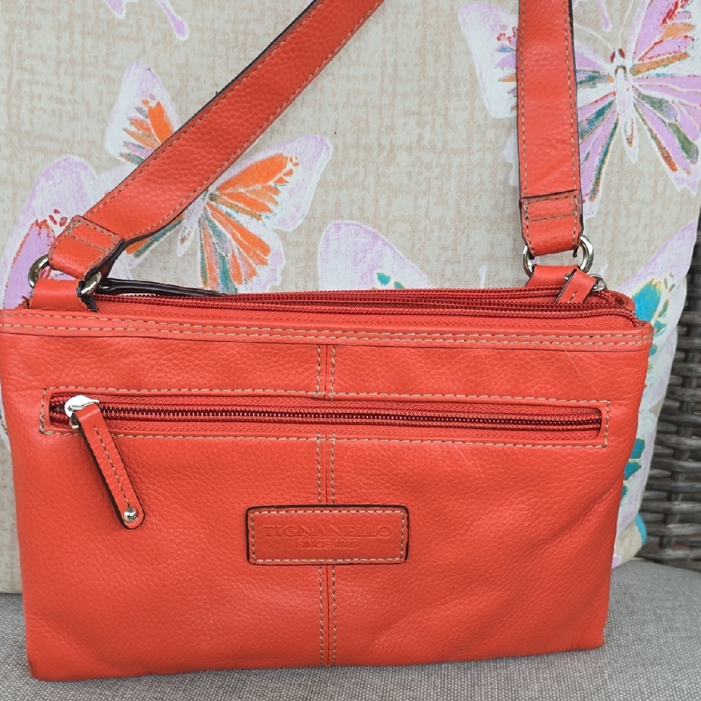 Tignanello Bold Orange Crossbody Bag